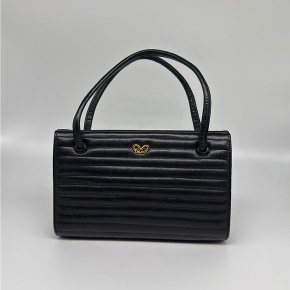 Bienen-Davis Quilted Black Leather Handbag - Picture 1 of 6